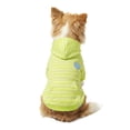 thumbnail image 5 of Oodles Green Love Snacks Striped Knit Bubble Hem Spring Dog Hoodie, XS, 5 of 12