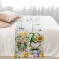 thumbnail image 2 of Sunflower Gnome Bed Runner for Cal King Size Bed, Vintage Yellow Bee Sunflower Purple Hydrangea White Daisy Wood Grain Soft Bedding Scarf Bedding Protector Slipcover Sofa Throw for Bedroom, 2 of 8