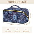 thumbnail image 4 of FORMRS Makeup Bag Travel Cosmetic Organizer for Women Fold Flat Zipper Pouch with Handle, Blue Fireworks Pattern, 4 of 8
