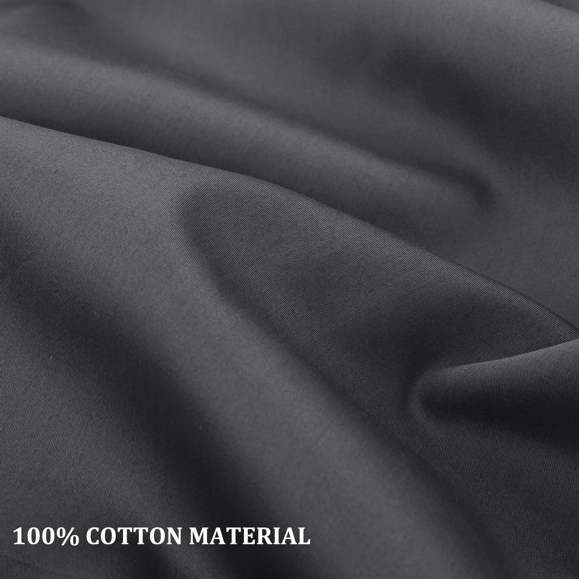 Unique Bargains Cotton Zipper Closure Pillowcase Set of 2 Dark Gray Queen