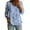 A-Blue, variant on Women's 3/4 Sleeve Casual Tops Spring Summer Fashion Floral Printed V-Neck Button Loose Comfortable Pullover Blouse A-Light Blue M