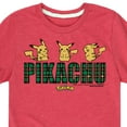 thumbnail image 3 of Pokémon - Pikachu Plaid Logo - Youth Short Sleeve Graphic T-Shirt, 3 of 5