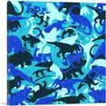 thumbnail image 1 of ARTCANVAS Black Baby Blue Navy Teal Camo Camouflage Dinosaur T Rex Pattern Canvas Art Print - Size: 12" x 12" (1.50" Deep), 1 of 9