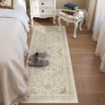 thumbnail image 2 of Roxstand 2'x6' Washable Runner Rug for Hallway Entrance Bedroom Entryway, Vintage Non Slip Stain Resistant Kitchen Rugs, Beige, 2 of 10