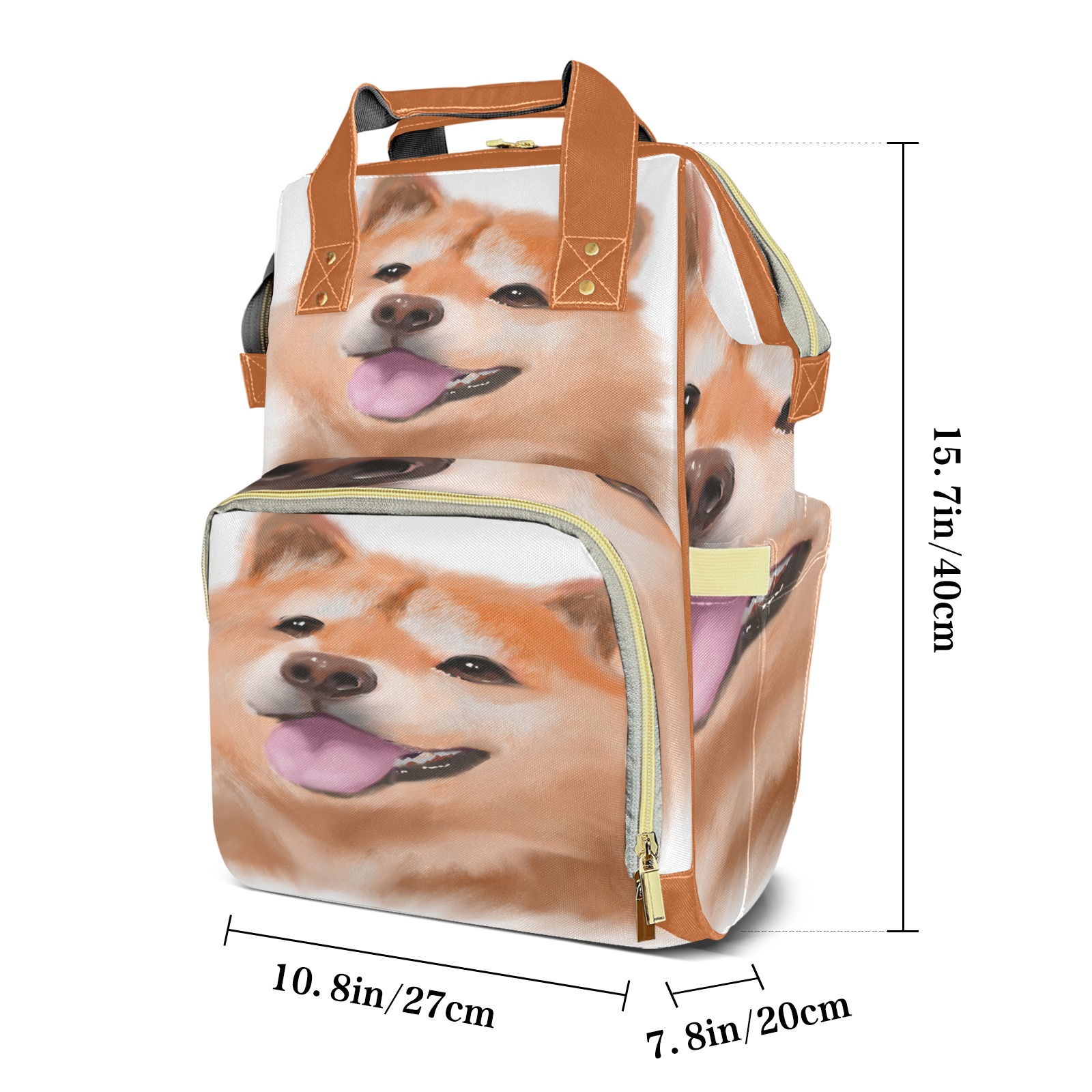 Dog Head Diaper Backpack – Large Capacity, Insulated Baby Bottle Pocket, Multifunctional Mommy Bag for Boys & Girls