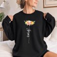 thumbnail image 3 of Jollimate Floral Jesus Sweatshirt, Women's Faith Sweatshirt, Religious Gift For Her, Believer Gift, 3 of 6
