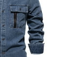 thumbnail image 7 of Mens T-shirts Fall New Trend European Size Denim Shirt Mens Casual Solid Color Long Sleeve Washed Shirt Long L Christmas T Fit Mom Baseball Mom Hoodies Men Turtle Neck Tee Sleeve Tees Dark Blue L, 7 of 7