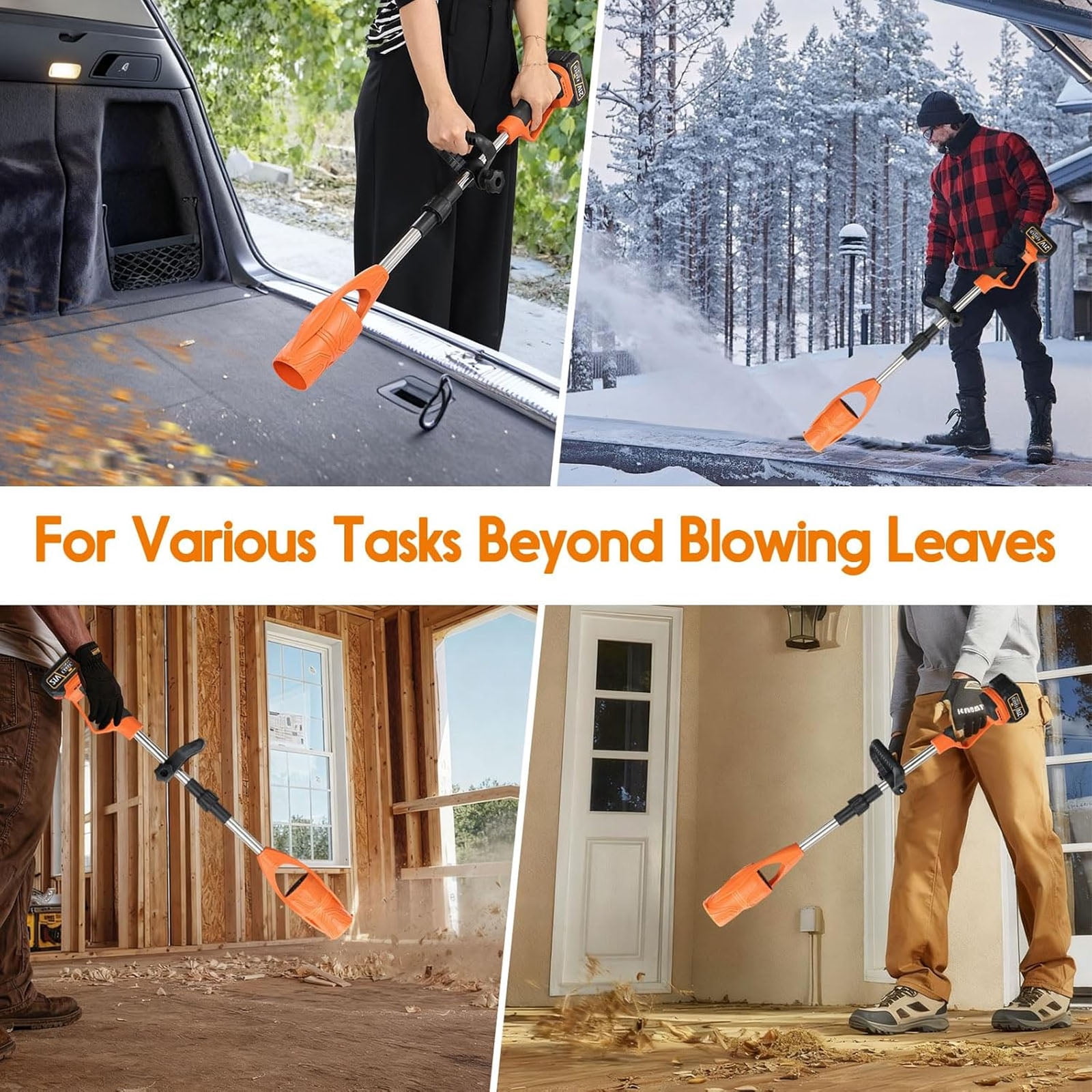 Cordless Leaf Blower, Electric Leaf Blowers Battery Powered with Foldable Rotating Design, Handheld Lightweight Gutter Cleaning Tools for Garden House Lawn Care Patio Cleaning