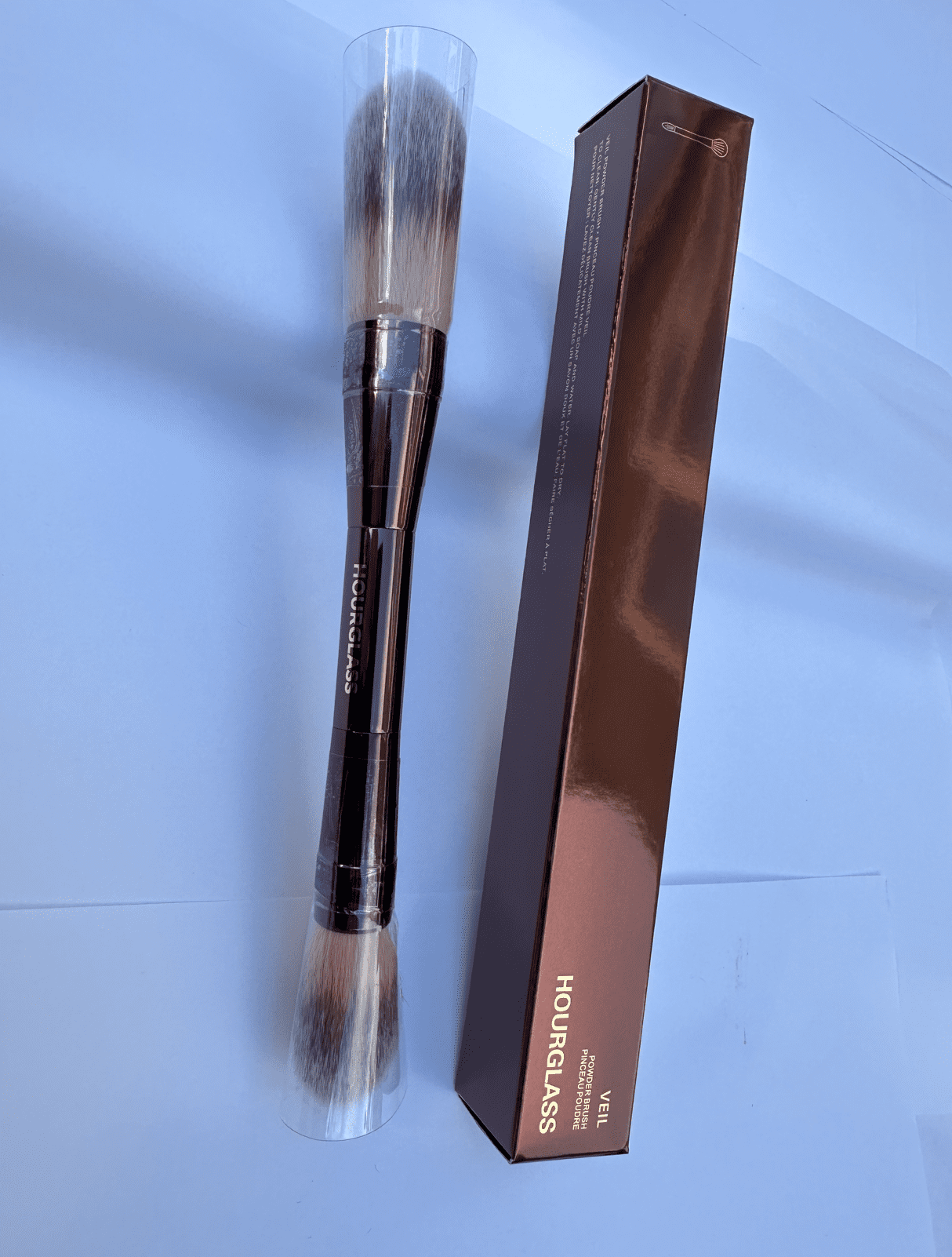 Hourglass Makeup Brush- No.18 Veil Powder Brush Soft Fiber Hair Double Head Powder Fashion Design Single Face Brush