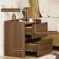 thumbnail image 6 of Nightstand with 2 Drawers, Modern End Table for Bedroom, Bedside Table with Cut-Out Handle, Large Night Stand for Home Office, Walnut, 6 of 8