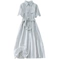 thumbnail image 4 of CHOK Robes Printemps Été pour Femmes 2024 Manches Longues Coton Lin Robe Longue Décontractée Confortable Ceinture Fluide, 4 of 7