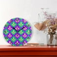 thumbnail image 2 of 10 Inch Mardi Gras Wall Clock, Silent Non Ticking Battery Operated Round Clock for Kitchen Office School Home Decorative, 2 of 7