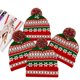 thumbnail image 4 of Mujeres Hombres Invierno 2 Piezas Gorro De Navidad Gorro Bufanda Larga Conjunto Copo De Nieve Rayas Estampado Punto Pompón Gorro De Calavera Vacaciones Navidad Calentador De Cuello, 4 of 5