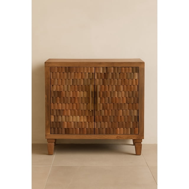 Artisan Furniture Solid Wood Cadiz Carved Block Cabinet