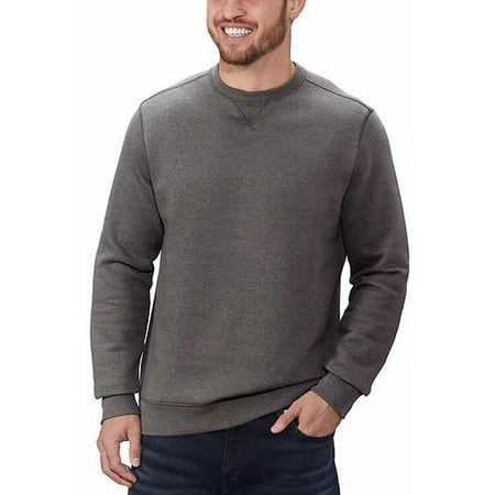 G.H. Bass Men's Crew Neck Sweatshirt (Asphalt Ht., Large)