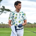thumbnail image 5 of Balery Cartoon Sea Creatures Printed Men’s Short Sleeve Polo Shirt, Midweight Men's Shirt,Golf Polo shirts -Medium, 5 of 8
