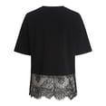 thumbnail image 4 of QGJZVUNL Womens Lace Tops Oversized Tshirts Basic Tees Short Sleeve Crewneck Top Summer Outfits Size L, 4 of 5
