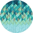 thumbnail image 1 of Ahgly Company Tapis Rond Lavable en Machine Intérieur Transitionnel Vert Mer Clair, 3 Pieds Rond, 1 of 7