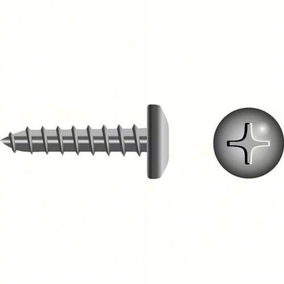 SeaChoice 00901; #12X 1-1/2 Phillips Head Pan Sheet Metal Screw Stainless Steel 50/ Bag