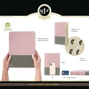 KJV Holy Bible, Super Giant Print Faux Leather Red Letter Edition - Ribbon Marker, King James Version, Pink/Gray (Hardcover)