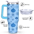 thumbnail image 3 of Light Blue Lanterns Snowflakes 40 Oz Tumbler with Handle Lid and Straw Stainless Steel Double Walled Vacuum Insulated Cup Merry Christmas Gifts Tumbler for Women Men Friends Outdoor Indoor, 3 of 6