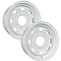 eCustomrim 2-Pack Heavy Duty Equipment Trailer Rims Wheels 16" 16X6 8 Lug White Spoke