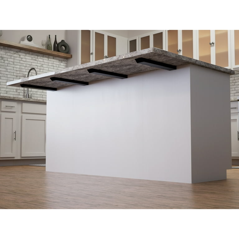 Hidden Double-Sided Countertop Support Bracket 2 Pack - 40 Inch Black, Heavy Duty For Granite Islands & Breakfast Bars