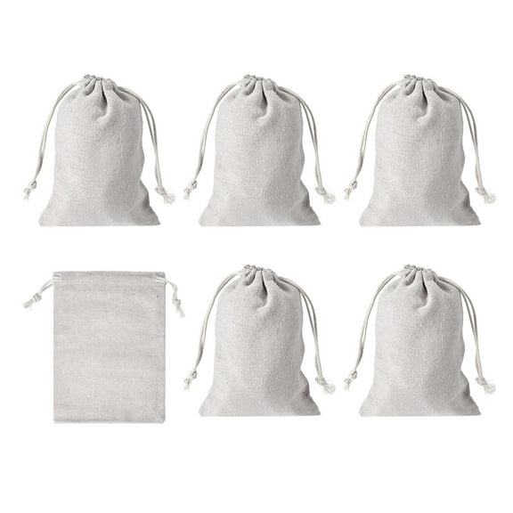 REGALWOVEN 6"x4" Coin Sacks Bag, 6pcs Deposit Change Transit Bags Style 1, White