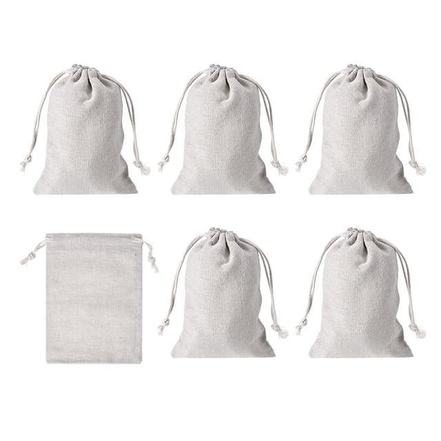 Bolsas de monedas tejidas REGAL de 6"x4", 6 piezas, bolsas de tránsito para cambio, Estilo 1, Blanco