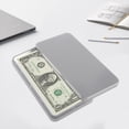 thumbnail image 5 of 4 Pack Dollar Bill Holder Metal Cash Box Money Organizer with Lids, Single Row Currency Tray Small Tin Container for Cash (Silver), 5 of 7