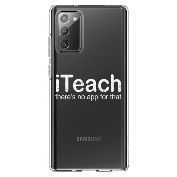 DistinctInk Clear Shockproof Hybrid Case for Galaxy Note 20 ULTRA (6.9" Screen) - TPU Bumper Acrylic Back Tempered Glass Screen Protector - iTeach There's No App for That