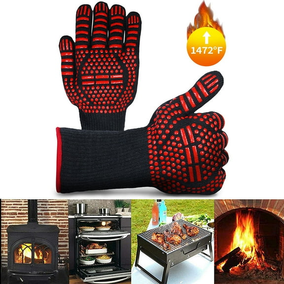sxcdh BBQ Grill Gloves 1472F Heat Resistant Aramid Food Grade Non Slip Extended Wrist Breathable Liner,gloves,home and kitchen,kitchen essentials,work gloves Home Essentials