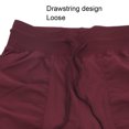 thumbnail image 1 of Ficarrico Pantalones básicos para correr de poliéster, sueltos, informales, con pies combinados, para correr, fitness, color rojo vino L, 1 of 8
