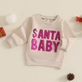 thumbnail image 2 of Toddler Baby Girl Boy Merry Christmas Outfit Sequin Letter Sweatshirt Long Sleeve Sweater Shirt Pullover Top Fall Winter Holiday Clothes, 2 of 8