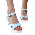 thumbnail image 3 of ZTTD Fashion Womens Heels Breathable Lace-Up Shoes Casual Sandals Blue, 3 of 9