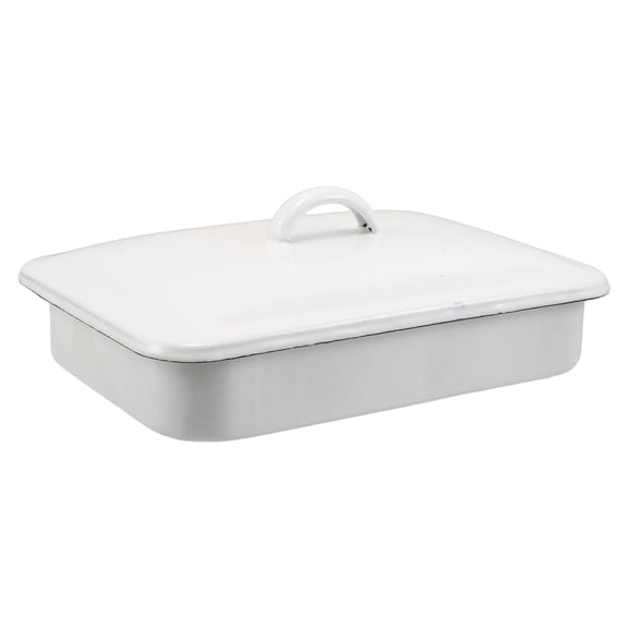 STOBOK Enamelware Roasting Tray Even Heat Distribution for Meat and Veggies