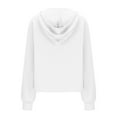 thumbnail image 6 of IROINNID Deals Hoodie for Women Solid Casual Pullover Loose Long Sleeve Fall Classic Tops with Zipper Pocket,White, 6 of 6