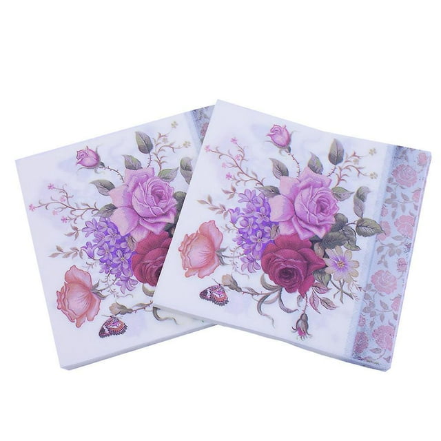lote De 40 Servilletas En Papier Colores-mouchoir En Papier La Rose, Bricolage, Origami, Pour La Gastronomie, Anniversaire, Mariage, Dcoration De