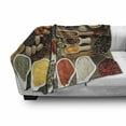 thumbnail image 3 of Spice Soft Flannel Fleece Blanket, Traditional Additives Placed into Bowls and Spoons Vivid Tones and Scents Diversity, Cozy Plush for Indoor and Outdoor Use, 50" x 60", Multicolor, by Ambesonne, 3 of 6