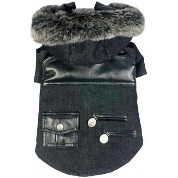 Pet Life LLC  Ruff-Choppered Denim Fashioned Wool Pet Coat