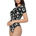 thumbnail image 2 of The Xecao Daisies Flowers Women's Crew Neck Body Suit, a short-sleeved bodysuit and basic swimsuit, both comfort and style for dating and daily life, 2 of 9