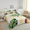 thumbnail image 2 of Dark Green Boho Comforter Set Queen Tropical Botanical Bedding Set Abstract Mid Century Banana Palm Leaf Bedding Comforter Sets Bohemian Nature Plant Leaves Quilt Duvet Home Room Decor, 2 of 5