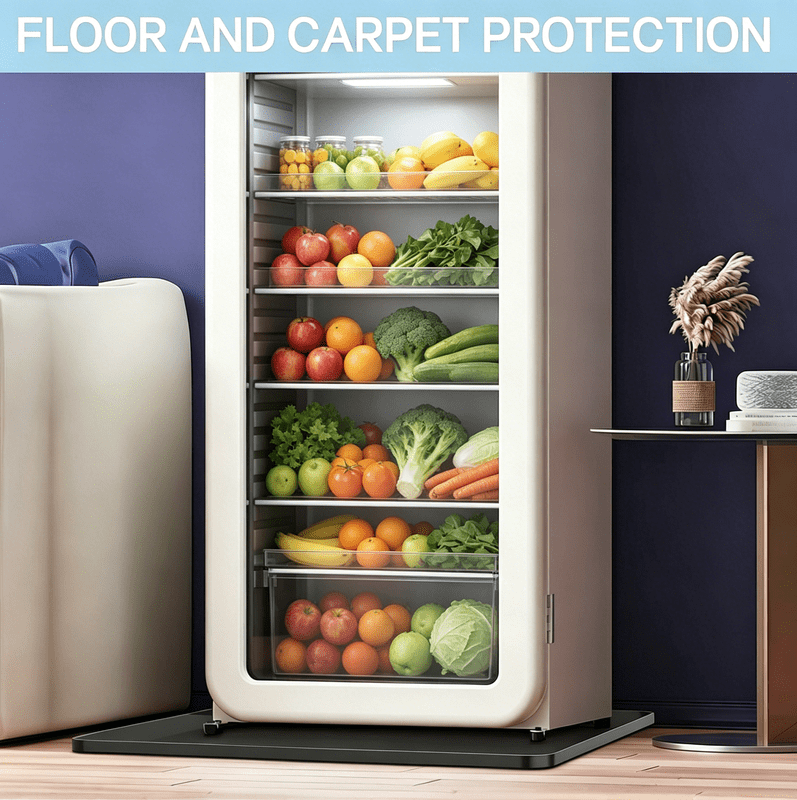 Smlper 24'' x 24'' x 0.5'' Mini Fridge Silicone Mat, Fridge Drip Tray Concave And Convex Design Is Leak-Proof and Non-Slip Perfectly Compatible with Washer, Dryer, Wine Cooler, Dishwasher Ect(Black)