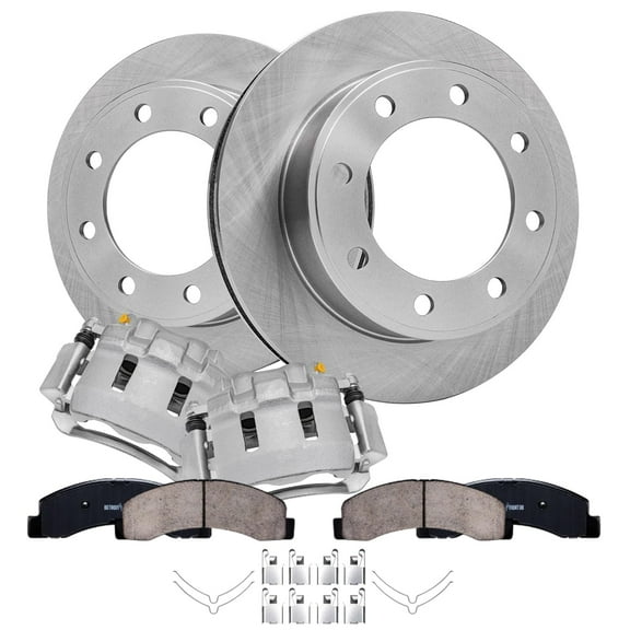 Detroit Axle - Front Brake Kit for 2000-2005 Ford Excursion, 1999-2004 F-250 F-350 Super Duty Brake Rotors Ceramic Brakes Pads Brake Calipers 2001 2002 2003 Replacement: 13.03" Rotors