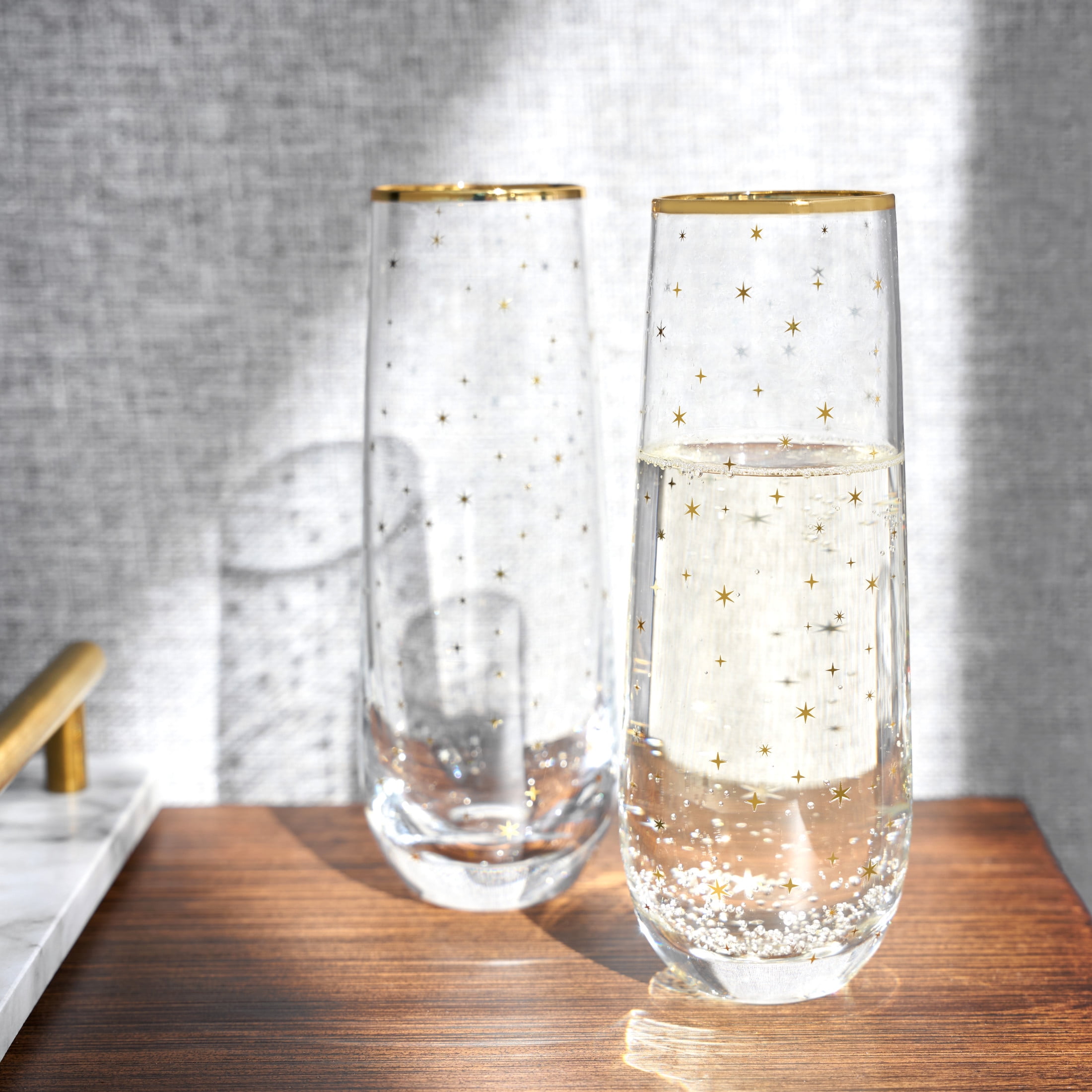 Twine Starlight Champagne Flutes Mimosa Glasses Wedding Gift 10oz Set of 2