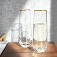 thumbnail image 5 of Twine Starlight Champagne Flutes Mimosa Glasses Wedding Gift 10oz Set of 2, 5 of 6
