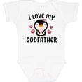 thumbnail image 3 of Inktastic I Love My Godfather with Cute Penguin and Hearts Girls Baby Bodysuit, 3 of 5