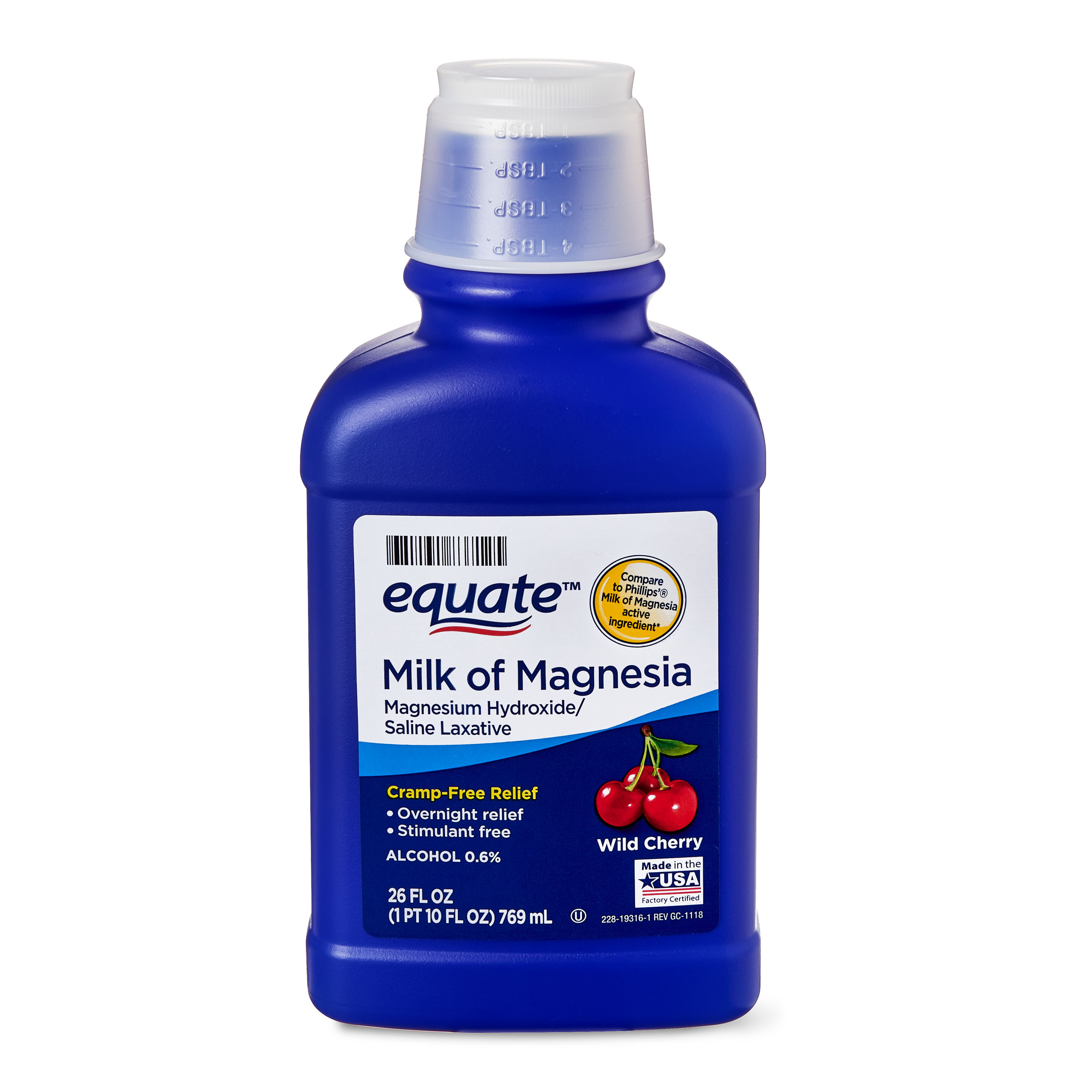 Equate Wild Cherry Milk of Magnesia, 26 fl. oz., over-the-counter, Laxative - image 2 of 9