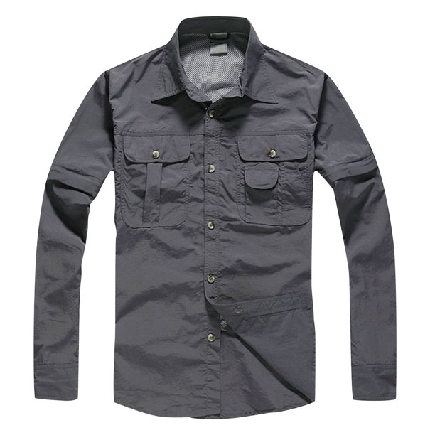 Tops para hombre Camisas Blusas Elegantes Camisas casuales de manga larga Moda Turndown Secado rápido con botones y bolsillos Abrigo Odeerbi ODB-5