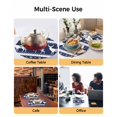 thumbnail image 2 of 13 Inch Round Placemats Set of 4, Christmas Elk Non Slip Heat Insulation PP Table Mats, Xmas Snowflakes Vintage Navy Blue Geometric Art Washable Place Mats for Kitchen Dining Party Table Decor, 2 of 7